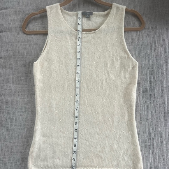 Ann Taylor 100% cashmere tank, cream color small - Picture 5 of 6